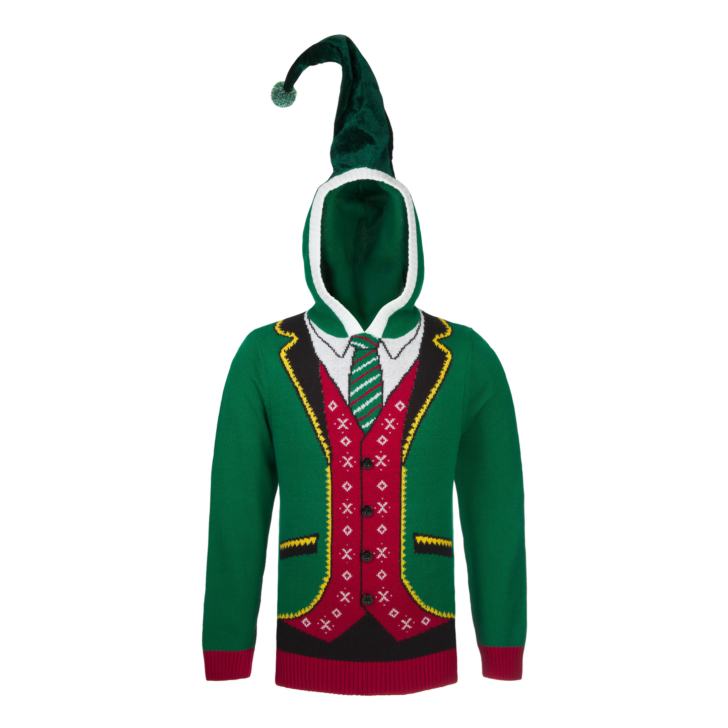 Hooded Boss Elf Ugly Christmas Sweater