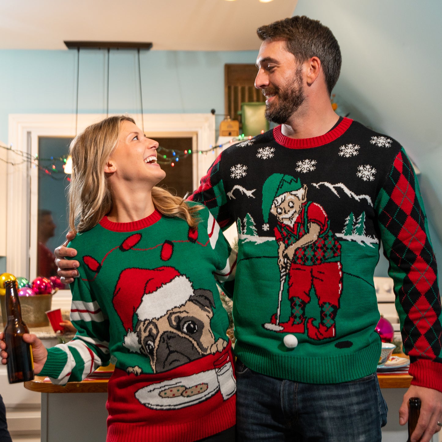 Golfing Elf Ugly Christmas Sweater Unisex