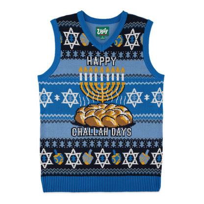 Happy Challah Days Ugly Hanukkah Vest Unisex