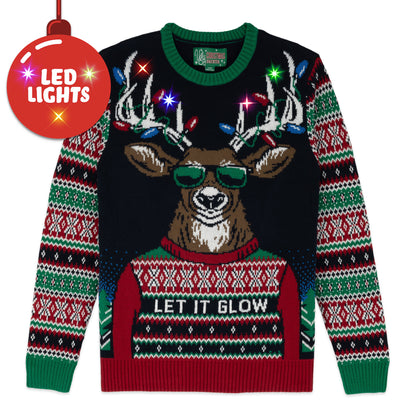 Twilight Let It Glow Reindeer LED Light-Up Ugly Christmas Sweater Unisex