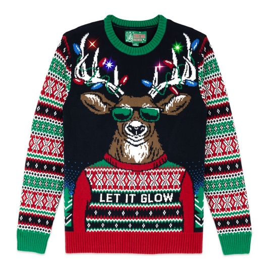 Twilight Let It Glow Reindeer LED Light-Up Ugly Christmas Sweater Unisex