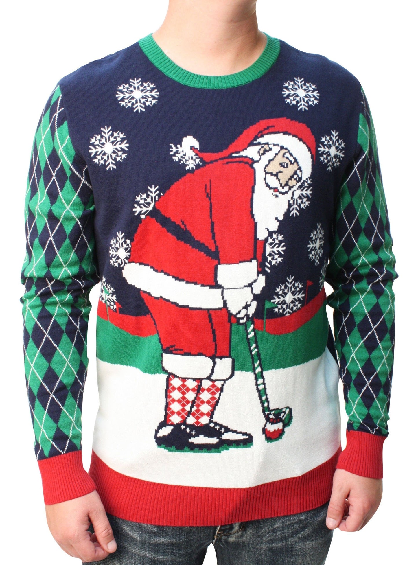 Golfing Santa Ugly Christmas Sweater