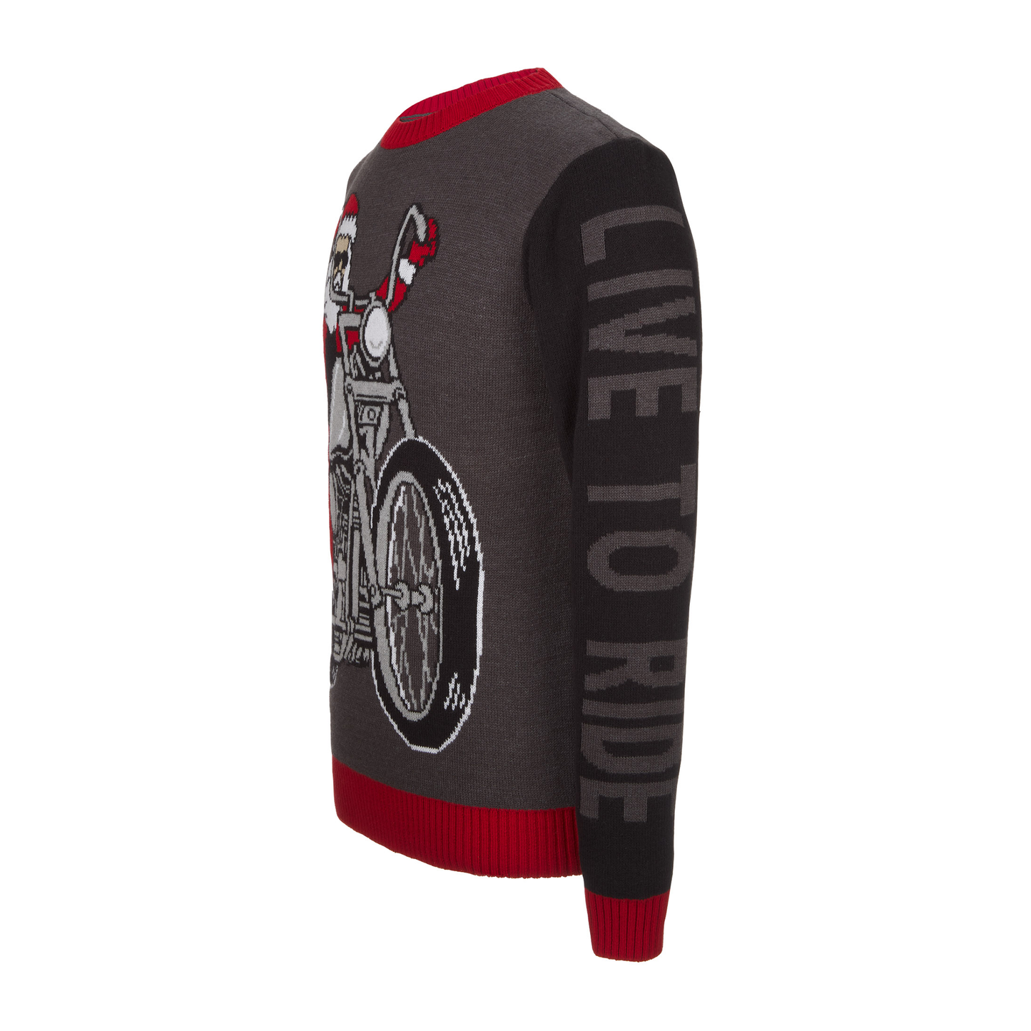 Live To Ride Motorcycle Santa Ugly Christmas Sweater