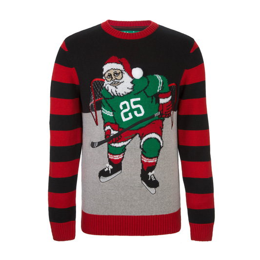 Hockey Santa Ugly Christmas Sweater