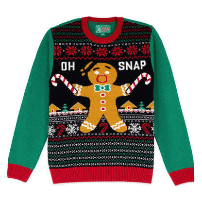 Oh Snap Gingerbread Man Ugly Christmas Sweater