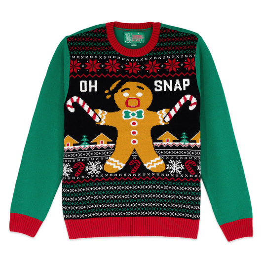 Oh Snap Gingerbread Man Ugly Christmas Sweater Unisex