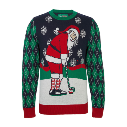 Golfing Santa Ugly Christmas Sweater