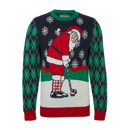 Golfing Santa Ugly Christmas Sweater Unisex